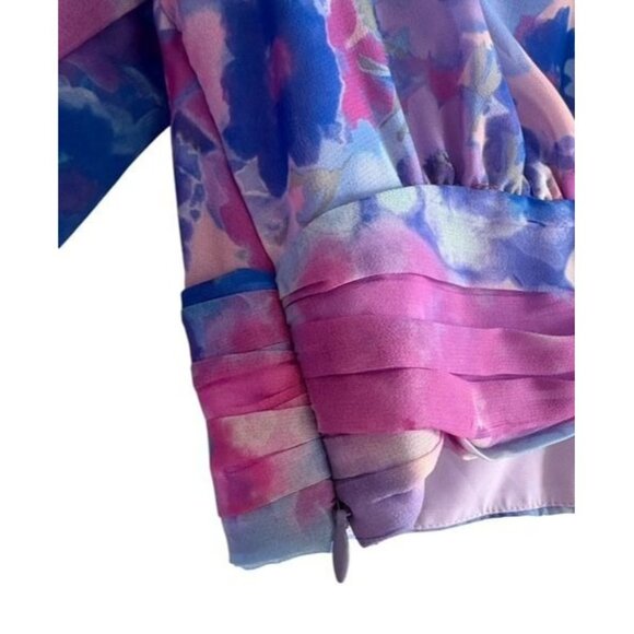 NWT Zara Blogger Favorite Floral Cropped Ruched Blouse Size Small - Picture 3 of 6